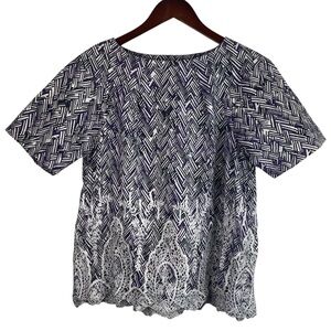 Thakoon | Purple White Print Embroidered Blouse